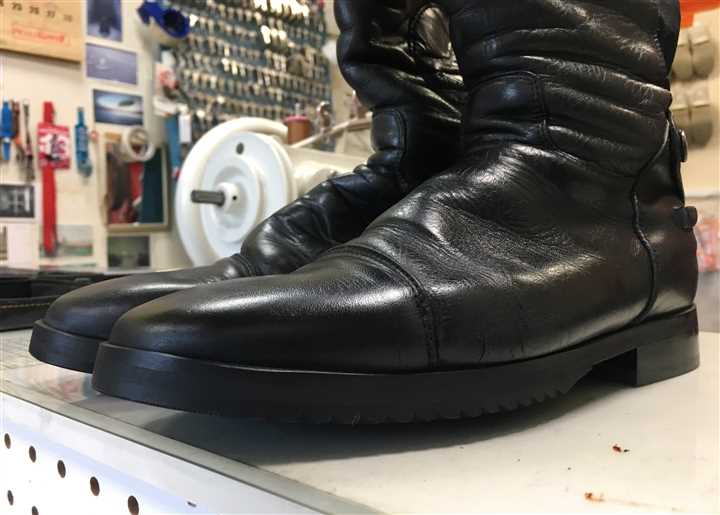 乗馬靴のオールソールの貼替え修理、5